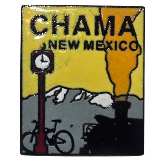 Chama New Mexico Collectible Travel Souvenir Pin Collectible NM Yellow - Picture 1 of 6